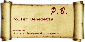 Poller Benedetta névjegykártya